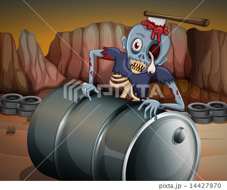 A zombie above the barrel 14427970