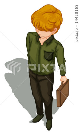 A top view of a businessman holding a briefcase 14428165