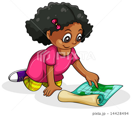 A Black young girl studying A Black young girl studying 14428494