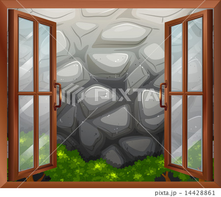 An open window with a view of the stonewall An open window with a view of the stonewall 14428861