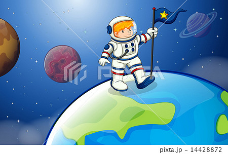 A young astronaut in the outerspace A young astronaut in the outerspace 14428872