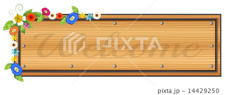 A wooden signboard with plants 14429250