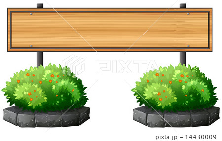 An empty signboard above the plants An empty signboard above the plants 14430009