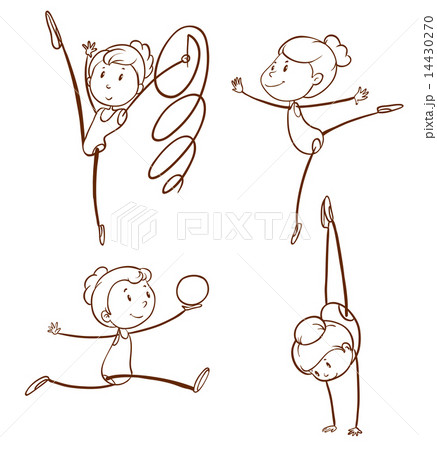Sketches of a girl doing gymnastics Sketches of a girl doing gymnastics 14430270