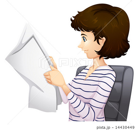 A working woman reading a newspaper 14430449