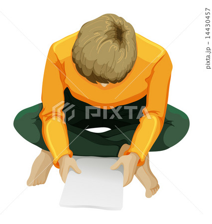 A topview of a man reading A topview of a man reading 14430457