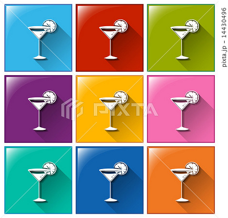 Cocktail drink icons Cocktail drink icons 14430496