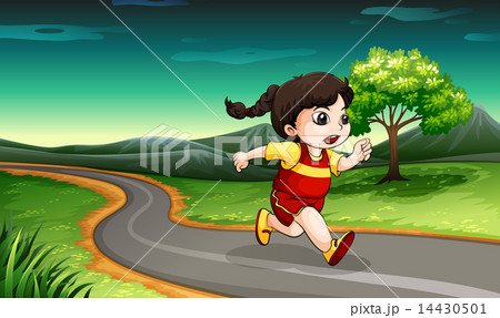 A young girl running A young girl running 14430501