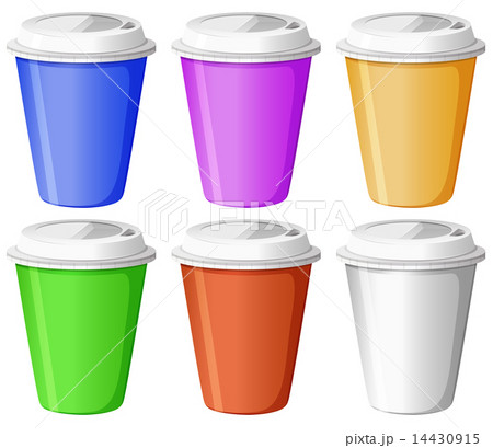 Six colorful disposable cups 14430915
