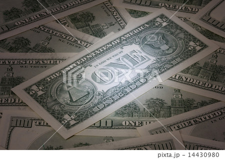 American dollar bills with mysterious light 14430980