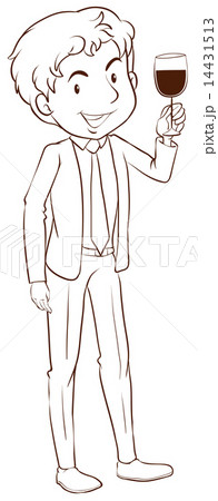 A plain sketch of a man wearing a formal dress A plain sketch of a man wearing a formal dress 14431513