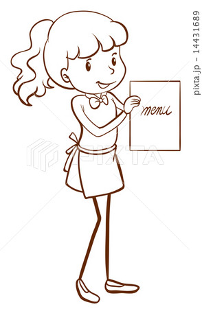 A sketch of a waitress A sketch of a waitress 14431689