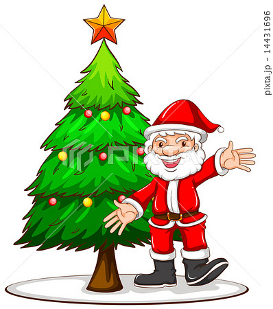 A sketch of a Christmas tree with Santa Claus A sketch of a Christmas tree with Santa Claus 14431696