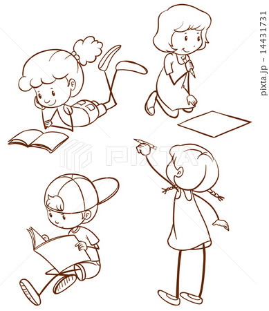 A simple sketch of students reading and writing A simple sketch of students reading and writing 14431731