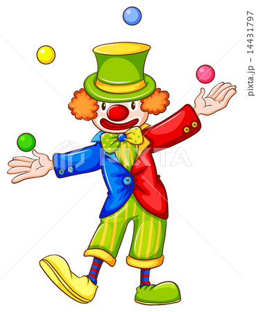 A Drawing Of A Clown Jugglingのイラスト素材