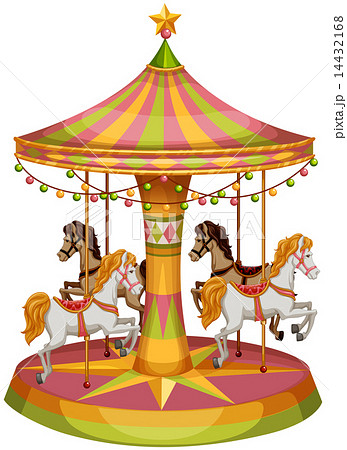 A merry-go-round horse rideのイラスト素材 [14432168] - PIXTA