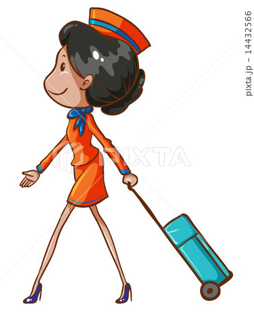 A coloured drawing of an air hostess 14432566