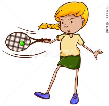 A simple sketch of a female tennis player 14432606