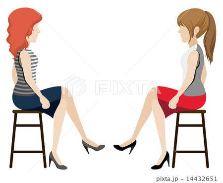 Faceless girls facing each other 14432651