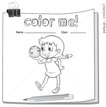 Coloring worksheet with girl Coloring worksheet with girl 14432927