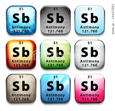 A button with the chemical Antimony A button with the chemical Antimony 14432991