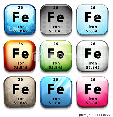 A button with the chemical element Iron A button with the chemical element Iron 14433055