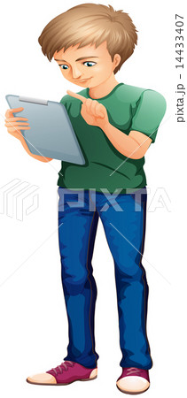 A man using a computer A man using a computer 14433407
