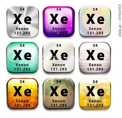 Buttons showing Xenon and its abbreviation Buttons showing Xenon and its abbreviation 14433455