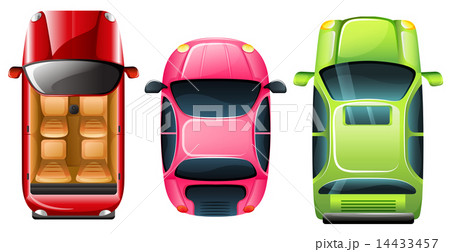 An aerial view of the parked cars 14433457