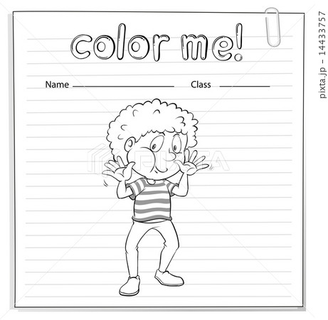 Coloring worksheet with a boy Coloring worksheet with a boy 14433757