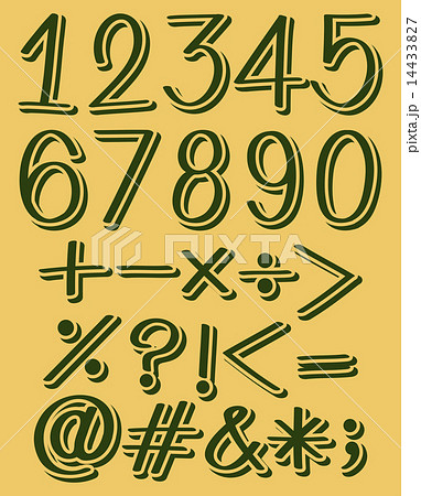 Numeric figures in green color Numeric figures in green color 14433827