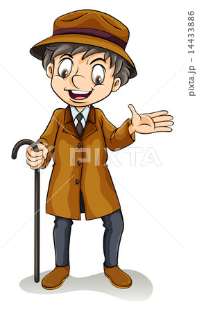 A happy boy holding a cane A happy boy holding a cane 14433886