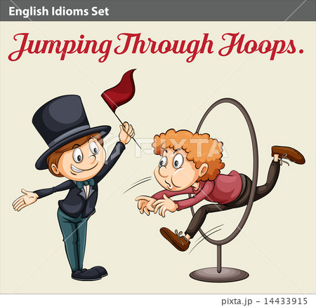 A man jumping through the hoops A man jumping through the hoops 14433915