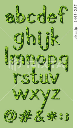 Letters of the alphabet in green colorsのイラスト素材 [14434287] - PIXTA