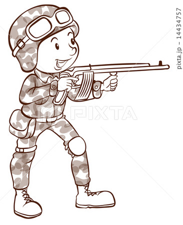 A soldier holding a gun 14434757