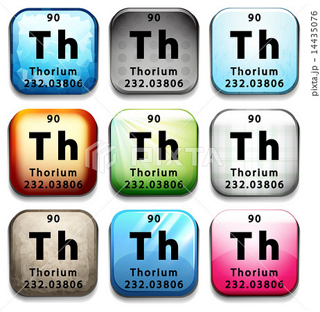 A button showing the chemical element Thorium 14435076