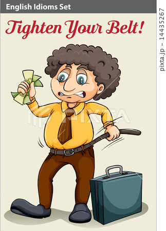 A man tightening his belt 14435267