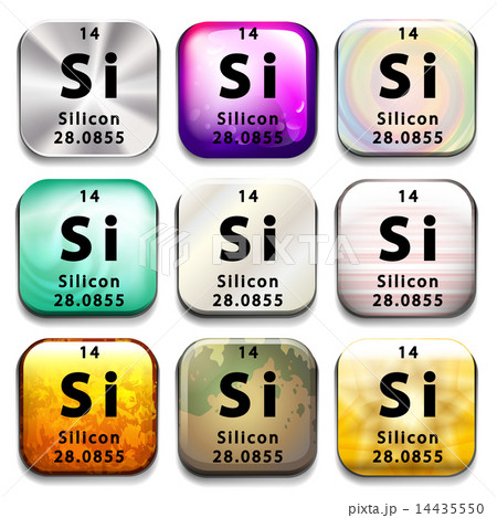 A periodic table showing Silicon 14435550