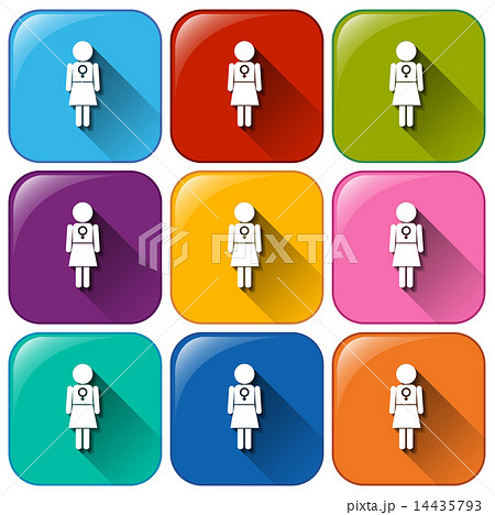 Buttons showing a female symbol 14435793