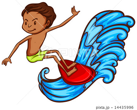 A sketch of the boy enjoying the waves A sketch of the boy enjoying the waves 14435996