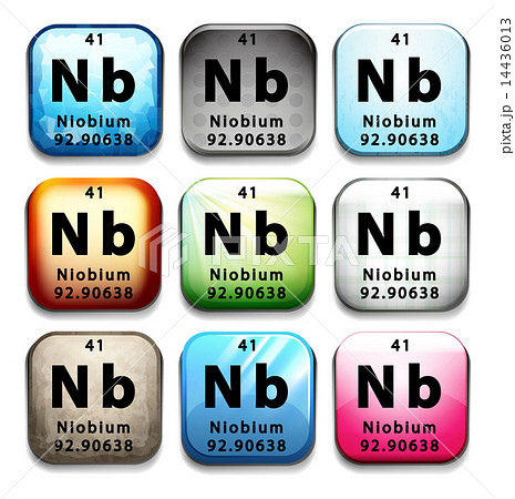 A button with the chemical element Niobium 14436013