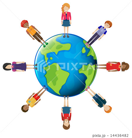 Network of people around the globe 14436482
