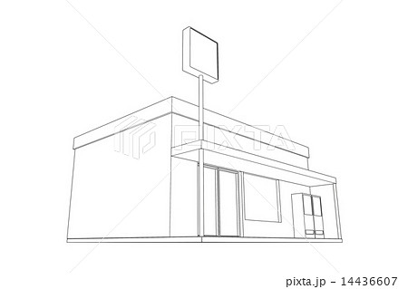 コンビニエンスストアの線画 14436607