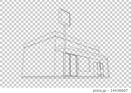 Line drawing of convenience store 14436607