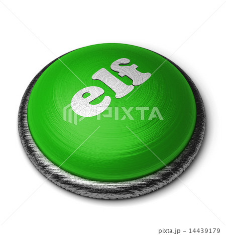 elf word on green button isolated on white 14439179