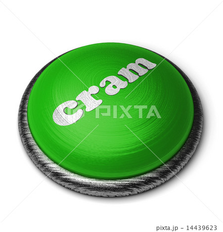 cram word on green button isolated on white cram word on green button isolated on white 14439623