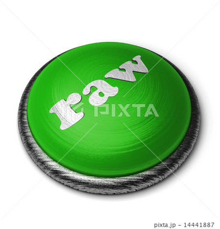 raw word on green button isolated on white raw word on green button isolated on white 14441887