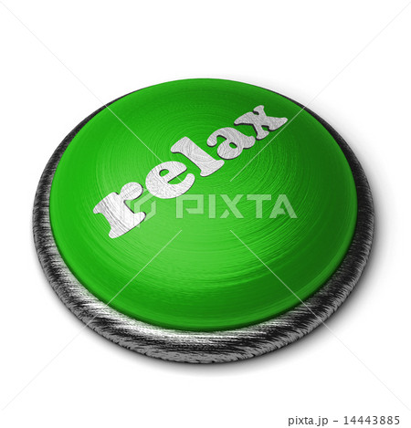 relax word on green button isolated on white 14443885