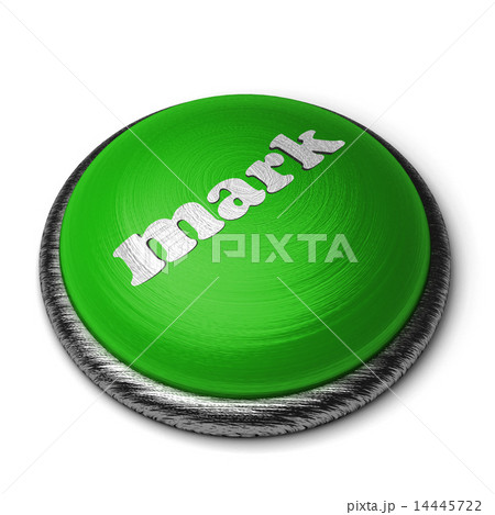 mark word on green button isolated on white 14445722