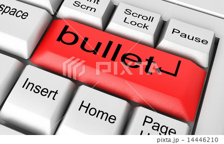 bullet word on white keyboard 14446210